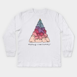 Meowy Christmas Kids Long Sleeve T-Shirt